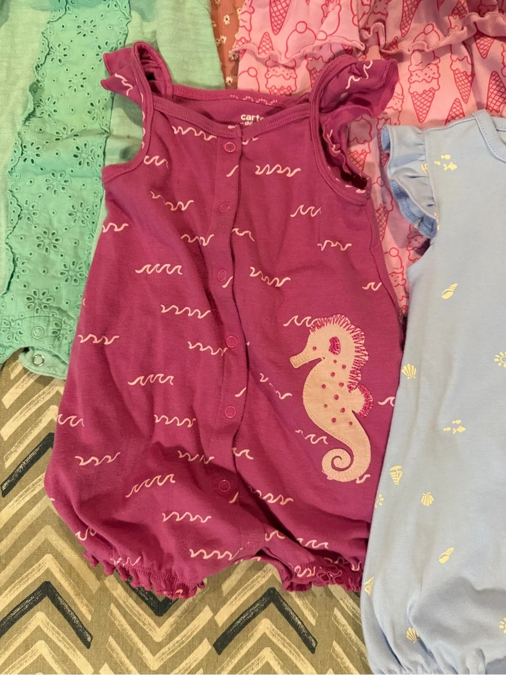 Bundle of 6 onesie/romper outfits - 12 Months